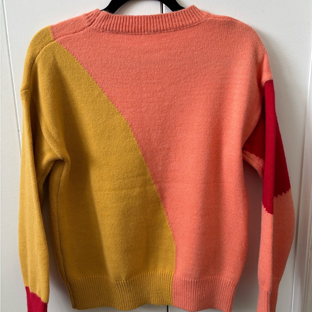Knit Colorblock Wool Blend Sweater, Thick & Cozy - Picture 2 of 7